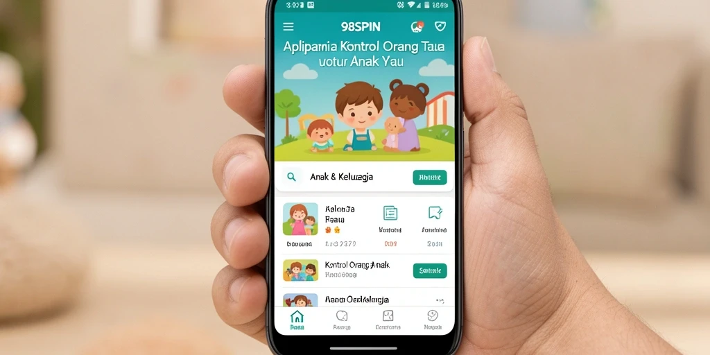 Screenshot antarmuka pengguna 98SPIN yang menunjukkan kontrol orang tua.