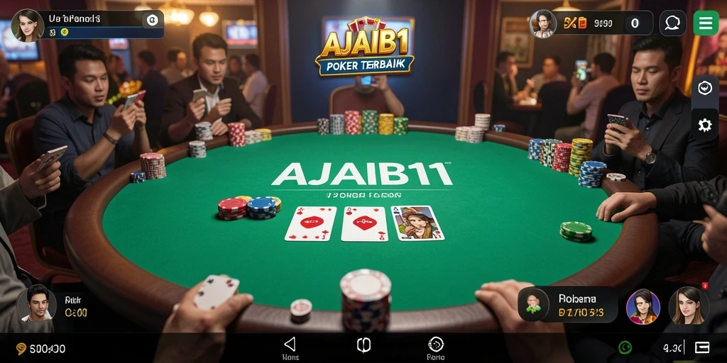 Tampilan antarmuka AJAIB11 yang menarik dalam permainan Poker.