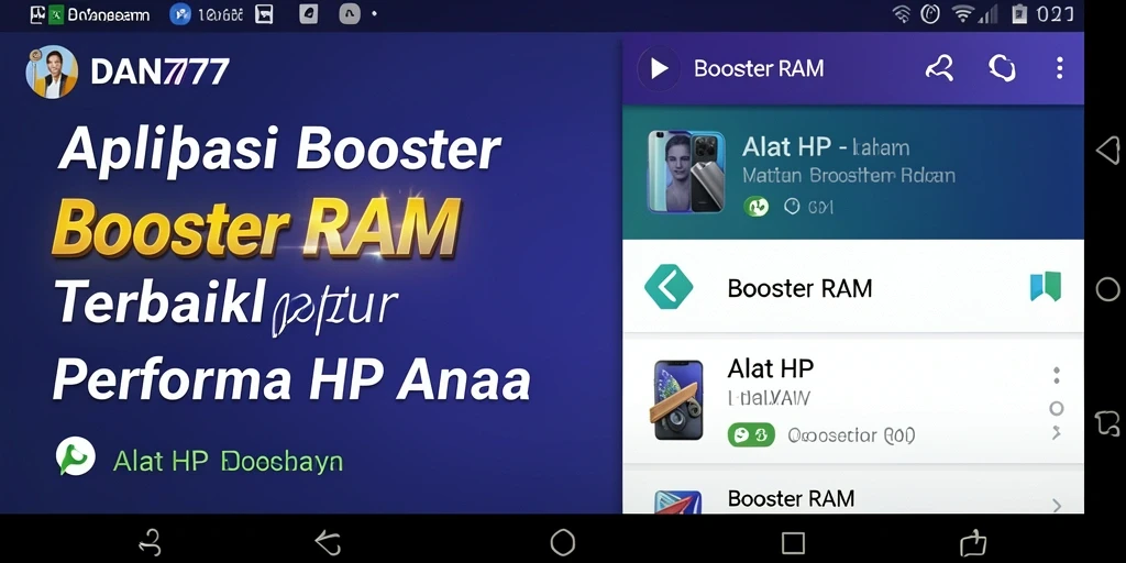 Antarmuka bersih dan mudah digunakan dari aplikasi Booster RAM.