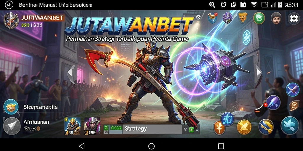 Tampilan antarmuka permainan strategi JUTAWANBET yang menarik.
