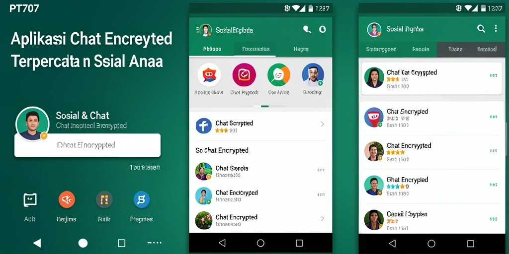 Tampilan antarmuka PT707 yang sederhana dan fungsional untuk Chat Encrypted.