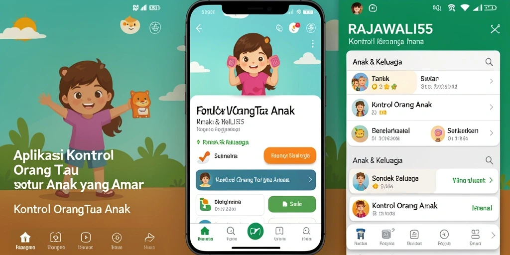 Tampilan antarmuka RAJAWALI55 untuk kontrol orang tua yang intuitif.