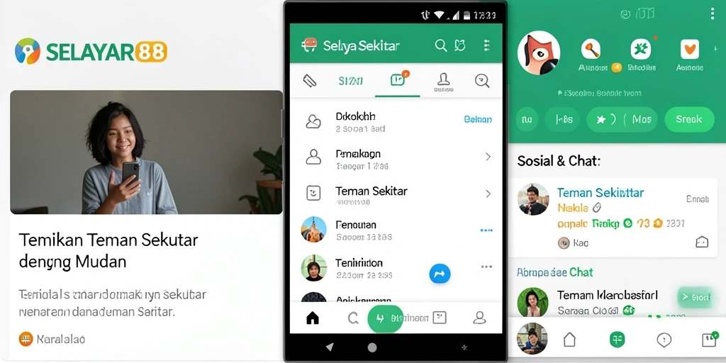 Antarmuka aplikasi SELAYAR88 untuk menemukan teman sekitar.