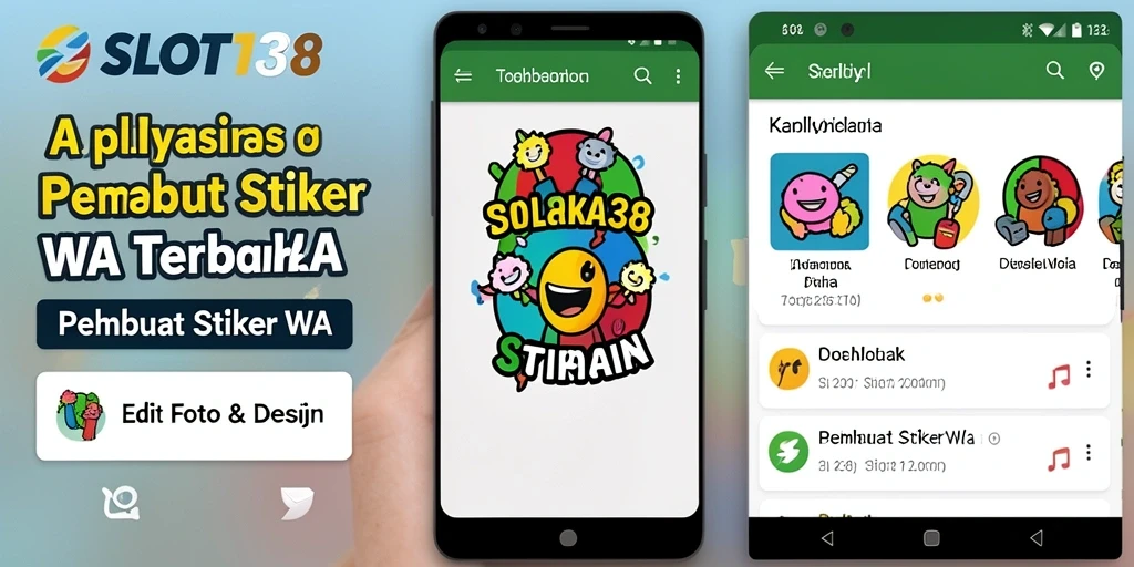 Antarmuka aplikasi SLOT138 untuk membuat stiker WA dengan mudah.