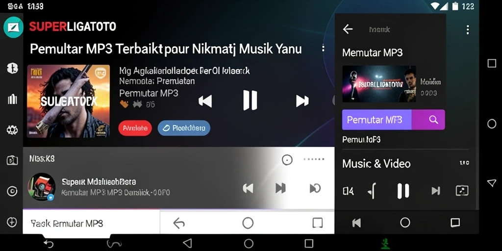 Tampilan antarmuka utama SUPERLIGATOTO dengan fitur Pemutar MP3 yang mudah digunakan.