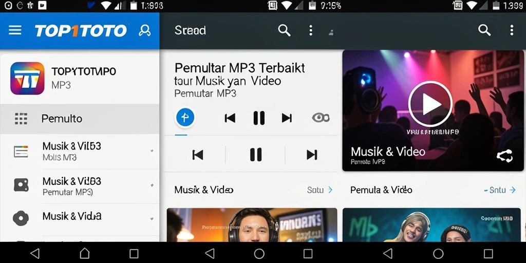 Antarmuka TOP1TOTO yang modern dan intuitif saat memutar musik.